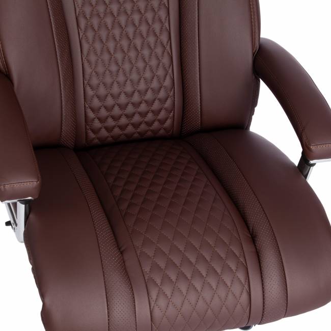 Кресло Trust (max) кож/зам, коричневый/коричневый стеганный/коричневый, 36-36/36-36/6/36-36/06 коричневый/коричневый стеганный/коричневый кож/зам