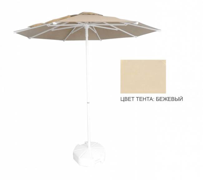 Зонт пляжный профессиональный Ø2.25 м Kiwi Clips бежевый Ø2250 мм Зонт пляжный профессиональный Ø2.25 м Kiwi Clips бежевый Ø2250 мм