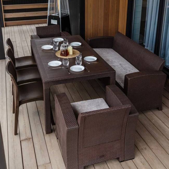 Комплект LANA DINING XL коричневый