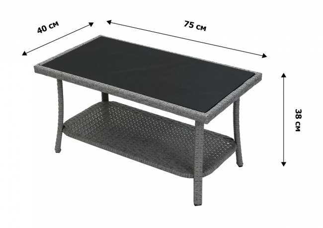 Набор мебели Лондон (стол+2кресла+диван ротанг серо-бежевый, подушки бежевые) Набор мебели Лондон (стол+2кресла+диван ротанг серо-бежевый, подушки бежевые)