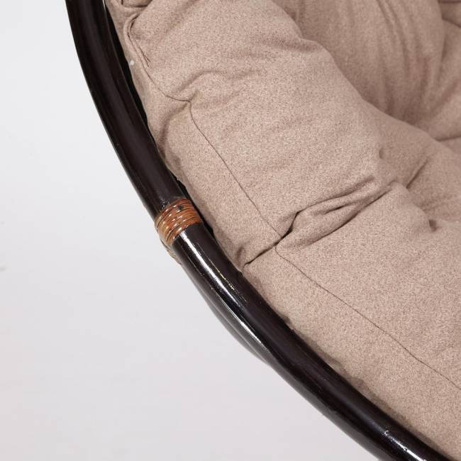 Кресло-качалка PAPASAN/ПАПАСАН w 23/01 B /с подушкой/ 115х78х104 см, Antique brown (античный черно-коричневый), экошерсть Коричневый, 1811-5 Antique brown (античный черно-коричневый)