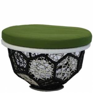 Пуфик "Вена Комфорт", из искусственного ротанга, черный, белый, зеленый Пуфик "Вена Комфорт", из искусственного ротанга, черный, белый, зеленый