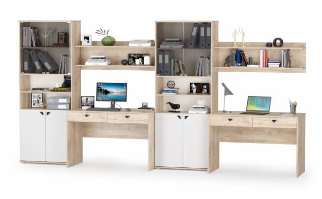 Бостон Компоновка № 11 цвет дуб эндгрейн элегантный/фасады МДФ милк рикамо софт