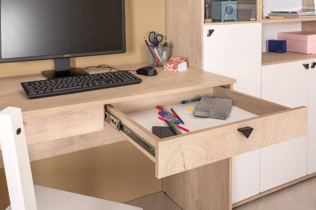 Бостон Компоновка № 11 цвет дуб эндгрейн элегантный/фасады МДФ милк рикамо софт