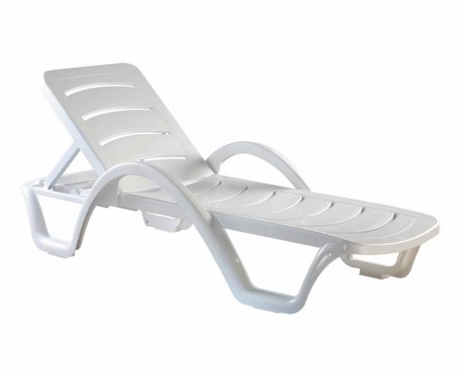 Шезлонг-лежак пластиковый Havana белый 1870x540x300 мм Шезлонг-лежак пластиковый Havana белый 1870x540x300 мм