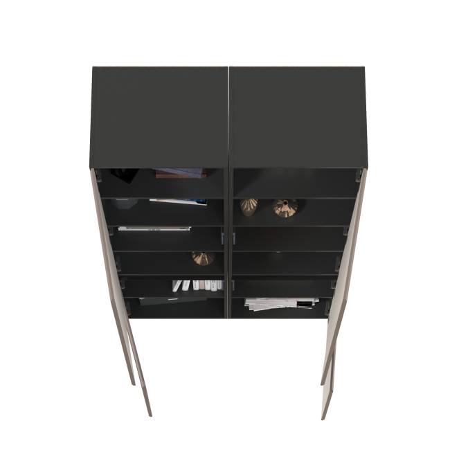 Два шкафа Сидней 13.200 цвет антрацит/МДФ веллюто капучино Два шкафа Сидней 13.200 цвет антрацит/МДФ веллюто капучино