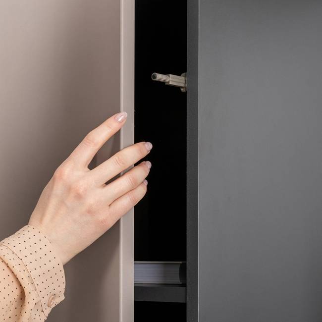 Два шкафа Сидней 13.200 цвет антрацит/МДФ веллюто капучино Два шкафа Сидней 13.200 цвет антрацит/МДФ веллюто капучино