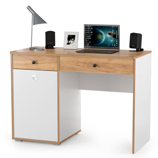 Мебель для детской комнаты для двоих детей Вуди № 30 цвет белый премиум/дуб крафт золотой