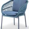 Кресло плетеное с подушками Elba Rope синий 630х640х780 мм