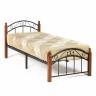 Кровать AT-8077 дерево гевея/металл, 90*200 см (Single bed), красный дуб/черный красный дуб/черный дерево гевея/металл