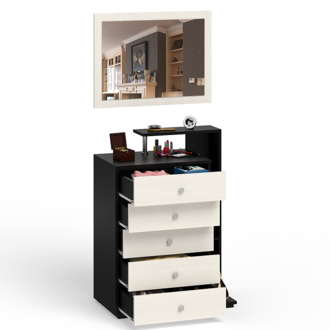 Комод с зеркалом Камелия цвет венге/дуб лоредо