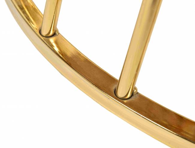 Стол Liverpool диам.100см, керамогранит белый мрамор с золотистыми ножками