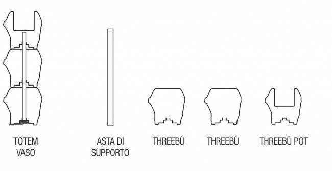 Кашпо из биопластика Threebu Totem Pot 3 Special 450х450х1350 мм Кашпо из биопластика Threebu Totem Pot 3 Special 450х450х1350 мм