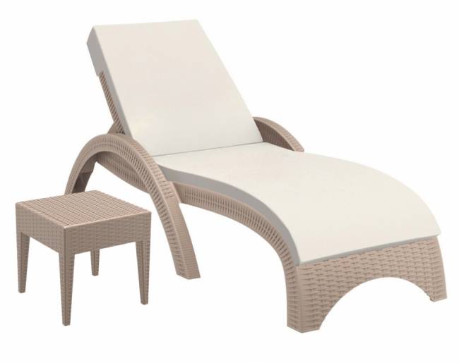 Столик плетеный для шезлонга GT 1009 бежевый 450х450х450 мм