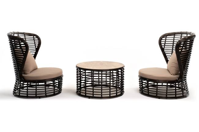 "Парма" кофейный комплект из искусственного ротанга, цвет бронзовый "Парма" кофейный комплект из искусственного ротанга, цвет бронзовый