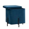 Пуф Грейс квадрат с ящиком велюр синий
