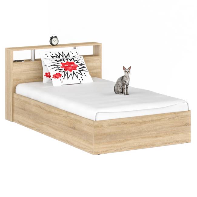 Кровать 1200 Камелия + две тумбы цвет дуб сонома Кровать 1200 Камелия + две тумбы цвет дуб сонома