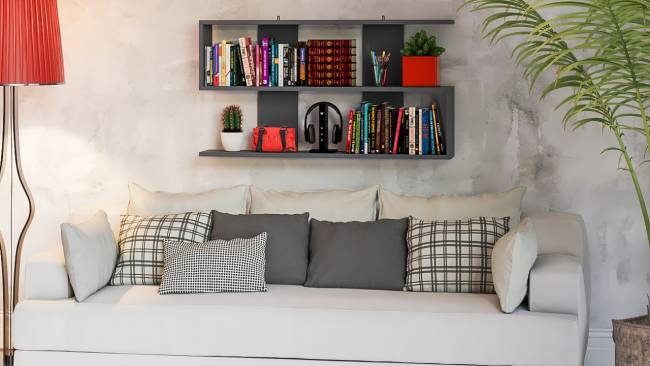 Навесная полка Мори 1200 цвет графит Навесная полка Мори 1200 цвет графит