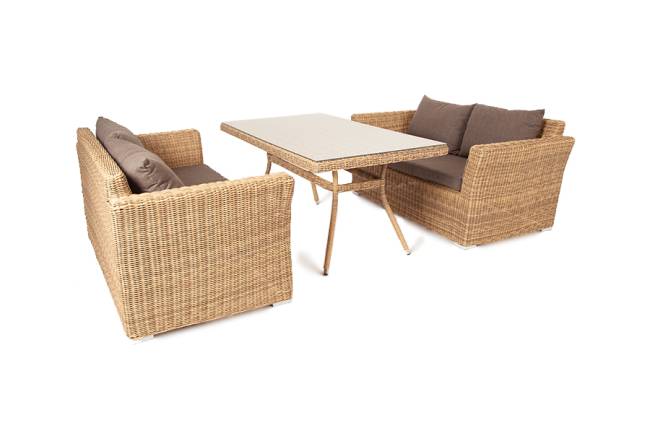 "Мокко" обеденная группа плетеная из ротанга, цвет соломенный "Мокко" обеденная группа плетеная из ротанга, цвет соломенный