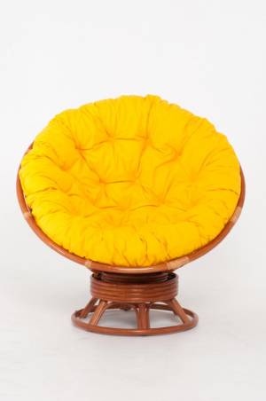 Кресло-качалка "PAPASAN"   коньяк с механизмом желтая подушка Кресло-качалка "PAPASAN"   коньяк с механизмом желтая подушка