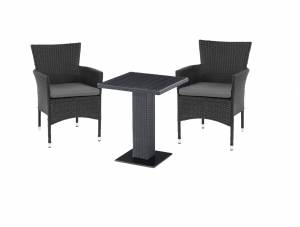 Набор мебели из искусственного ротанга Аскер мини, черный, серый