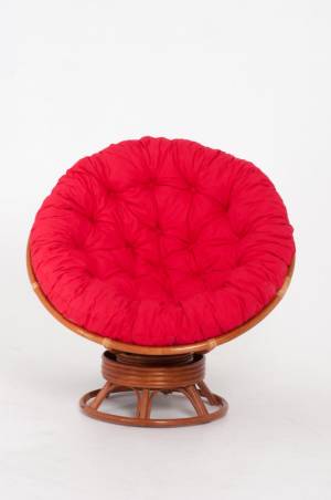 Кресло-качалка "PAPASAN"   коньяк с механизмом красная подушка Кресло-качалка "PAPASAN"   коньяк с механизмом красная подушка