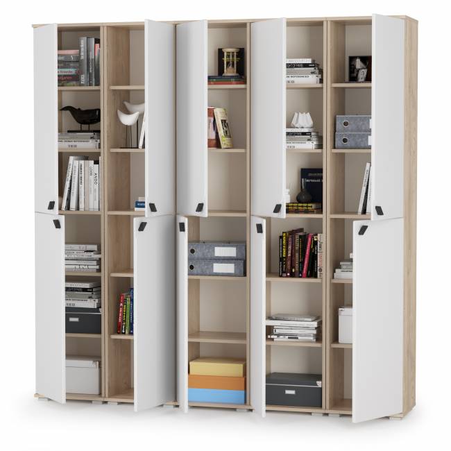 Глухие шкафы Бостон № 50 цвет дуб эндгрейн элегантный/фасады МДФ милк рикамо софт Глухие шкафы Бостон № 50 цвет дуб эндгрейн элегантный/фасады МДФ милк рикамо софт