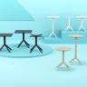 Стол пластиковый барный складной Sky Folding Bar Table 60 бежевый Ø600х1080 мм