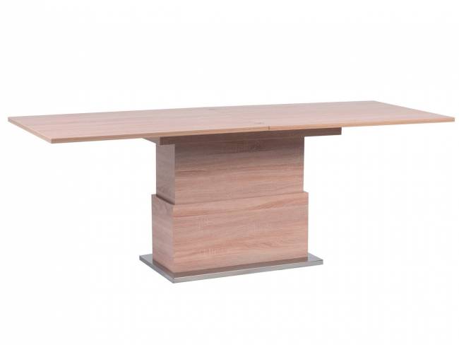 Стол-трансформер Левмар Slide D89/S95 сонома/ опоры сатинированная сталь Стол-трансформер Левмар Slide D89/S95 сонома/ опоры сатинированная сталь