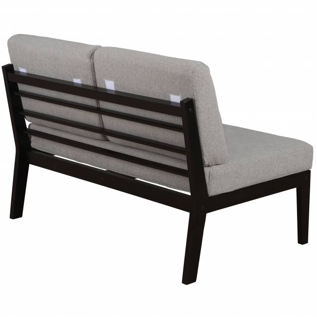 Диван-скамья Массив мягкая ткань серый, каркас венге