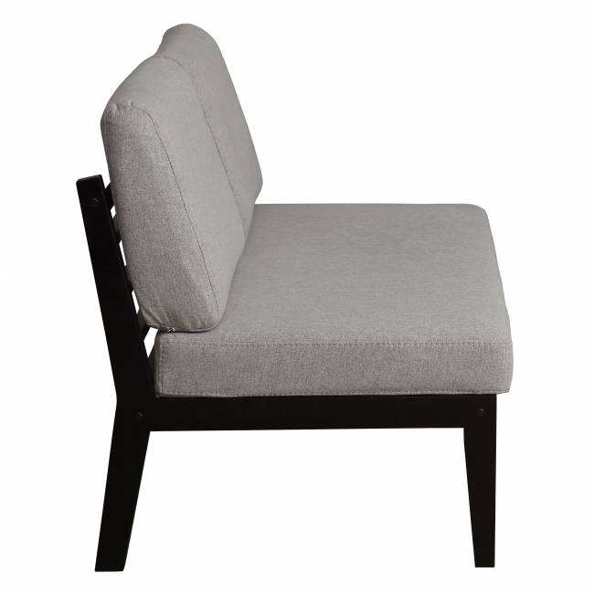 Диван-скамья Массив мягкая ткань серый, каркас венге