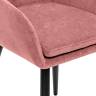 Стул с подлокотниками Leset Слим, каркас Черный, велюр Персиковый Персиковый Черный