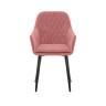 Стул с подлокотниками Leset Слим, каркас Черный, велюр Персиковый Персиковый Черный