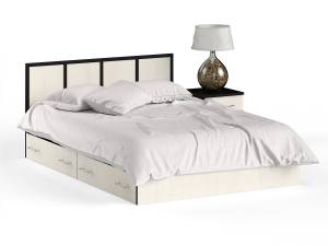 Кровать с ящиками 1400 с тумбой Сакура цвет венге/дуб лоредо