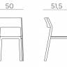 Стул пластиковый Trill Bistrot бирюзовый 500х515х825 мм