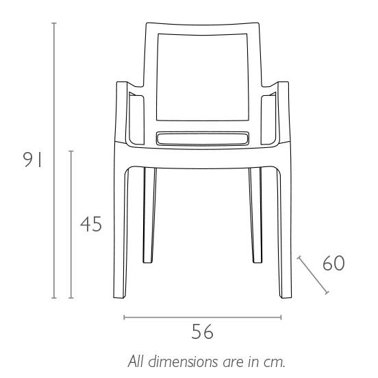 Кресло прозрачное Arthur прозрачный 560х600х910 мм
