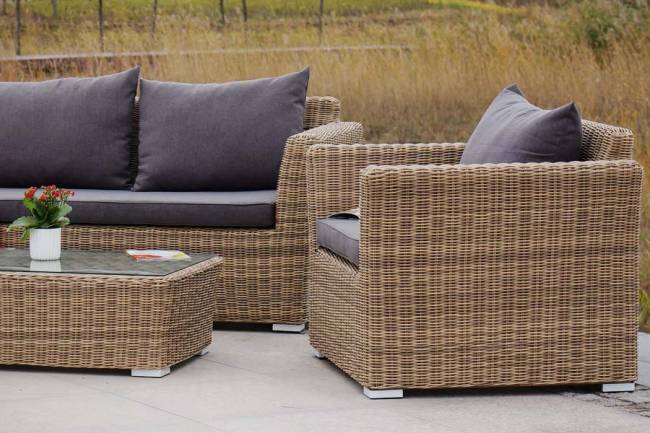 "Капучино Сингл" лаунж-зона из искусственного ротанга, цвет соломенный "Капучино Сингл" лаунж-зона из искусственного ротанга, цвет соломенный