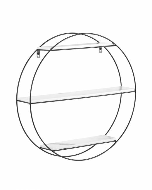 Полка Luna черная белый мрамор