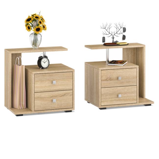 Кровать с ящиками 1400 Камелия + две тумбы цвет дуб сонома