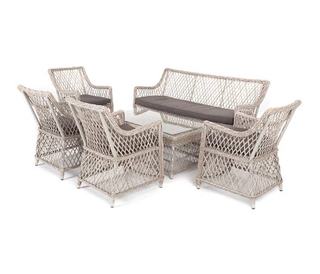 "Асти" лаунж-зона из искусственного ротанга на 6 персоны, цвет бежевый "Асти" лаунж-зона из искусственного ротанга на 6 персоны, цвет бежевый