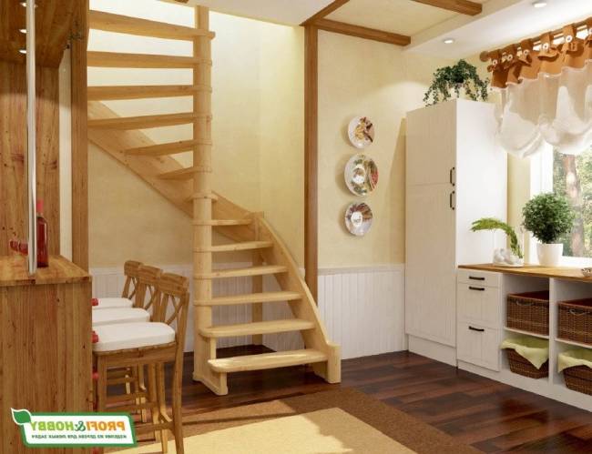 Деревянная лестница ЛС-01м под покраску