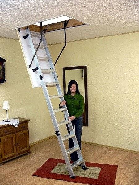 Алюминиевая чердачная лестница Alu-Profi 112х60