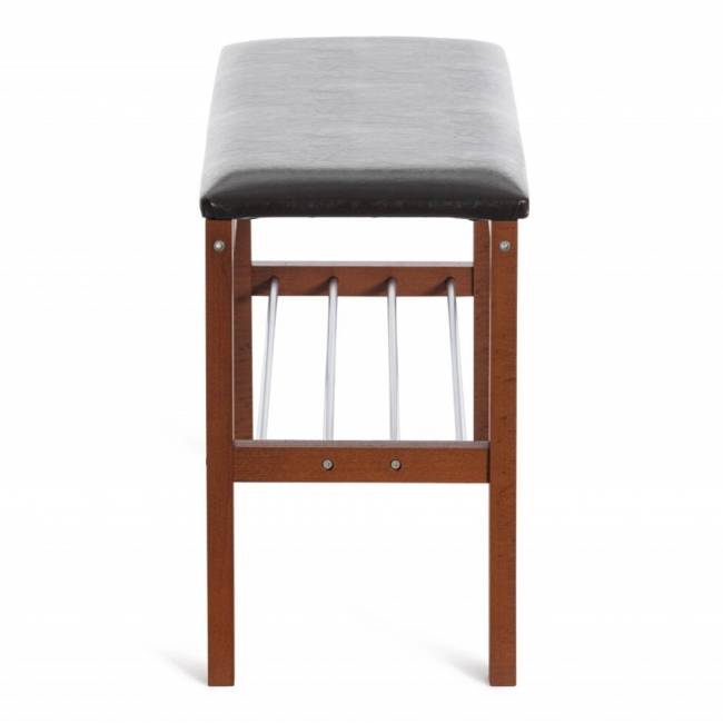 Банкетка BERYL дерево / экокожа, 67*31*49 см, темный орех/коричневый