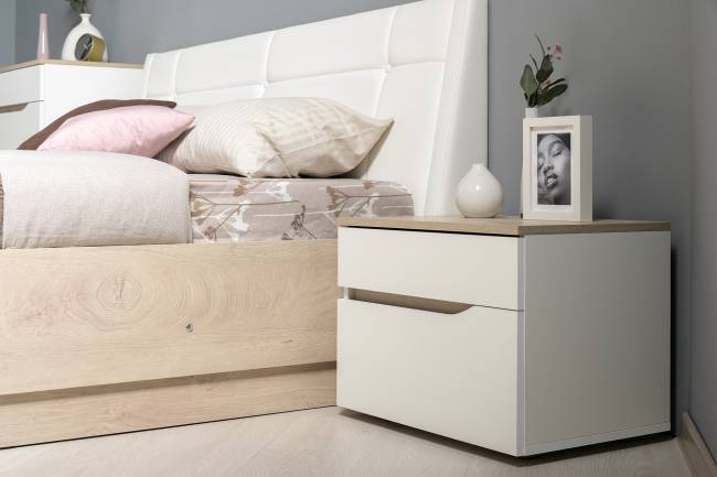 Комплект Кровать Муссон 11.28 + подъёмный ортопед + Тумба 16.03 + Комод 13.97 цвет белый/дуб эндгрейн элегантный/кожзам белый Комплект Кровать Муссон 11.28 + подъёмный ортопед + Тумба 16.03 + Комод 13.97 цвет белый/дуб эндгрейн элегантный/кожзам белый