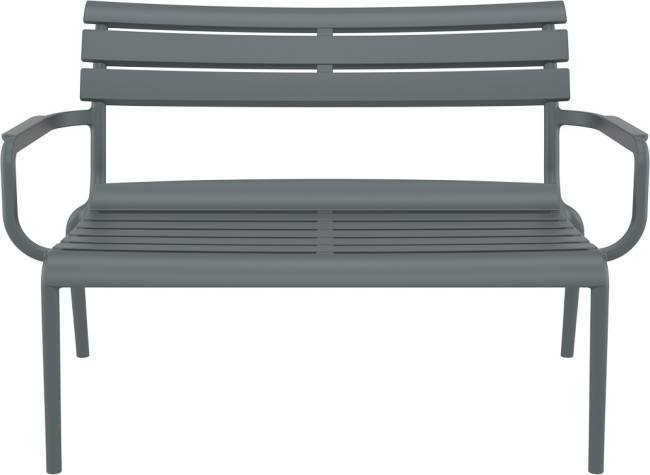 Диван пластиковый двухместный Paris Lounge темно-серый 1160х700х750 мм Диван пластиковый двухместный Paris Lounge темно-серый 1160х700х750 мм