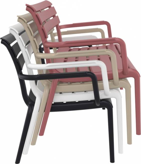 Диван пластиковый двухместный Paris Lounge темно-серый 1160х700х750 мм Диван пластиковый двухместный Paris Lounge темно-серый 1160х700х750 мм