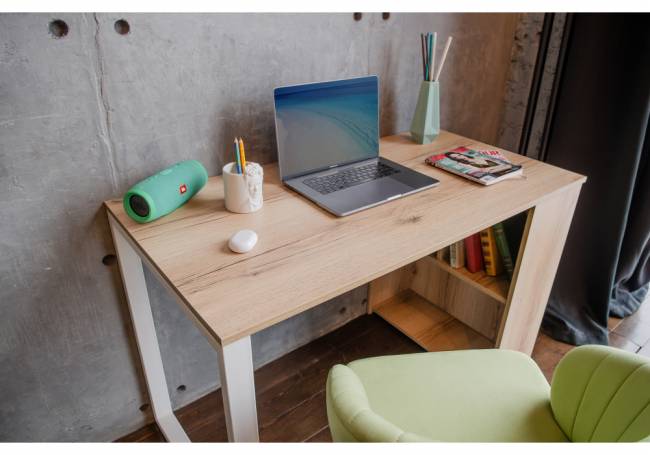 Битти Лофт 116х60х75 дуб делано светлый / белый матовый