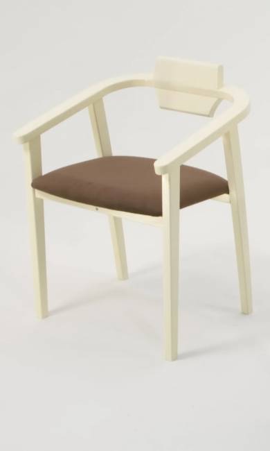 Стул-кресло Челси ПМ слоновая кость коричневый Стул-кресло Челси ПМ слоновая кость коричневый