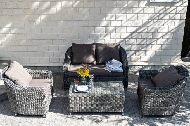 "Кон Панна" диван из искусственного ротанга двухместный, цвет графит "Кон Панна" диван из искусственного ротанга двухместный, цвет графит