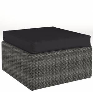 Пуф "Севилья", из искусственного ротанга, серый, темно-серый Пуф "Севилья", из искусственного ротанга, серый, темно-серый